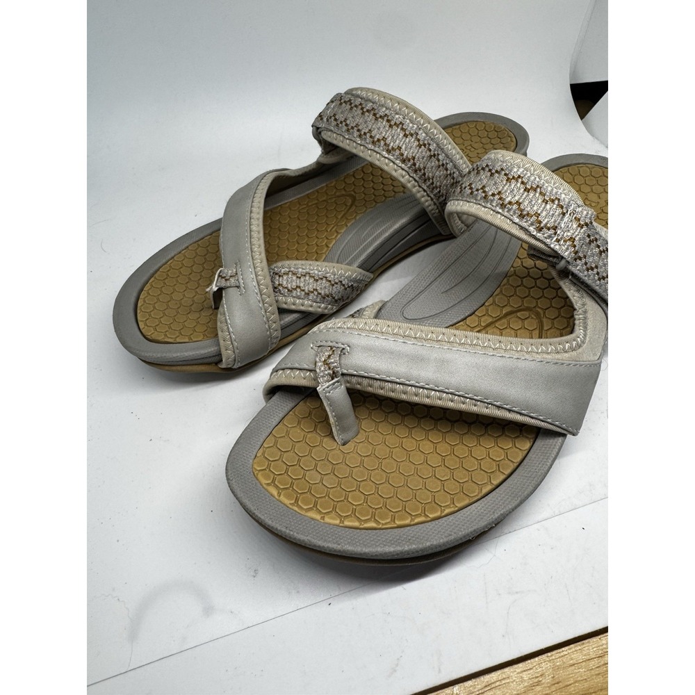 BareTraps Denni Active Comfort Adjustable Slides Thongs Women 10 Medium Tan SB22